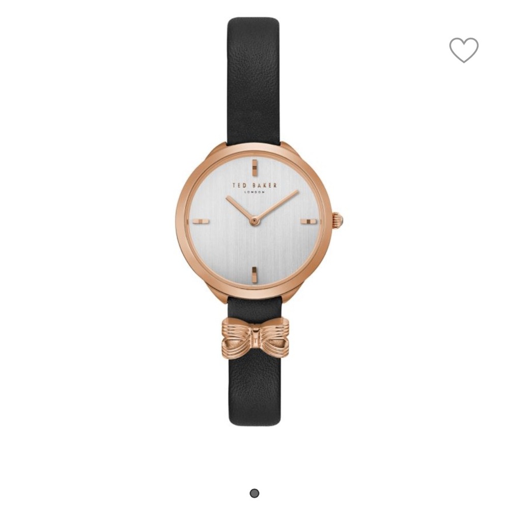 New in Box. Ted Baker Amy Bow Black Leather Strap Watch